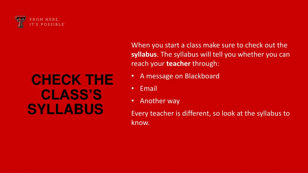 when you start a class make sure to check