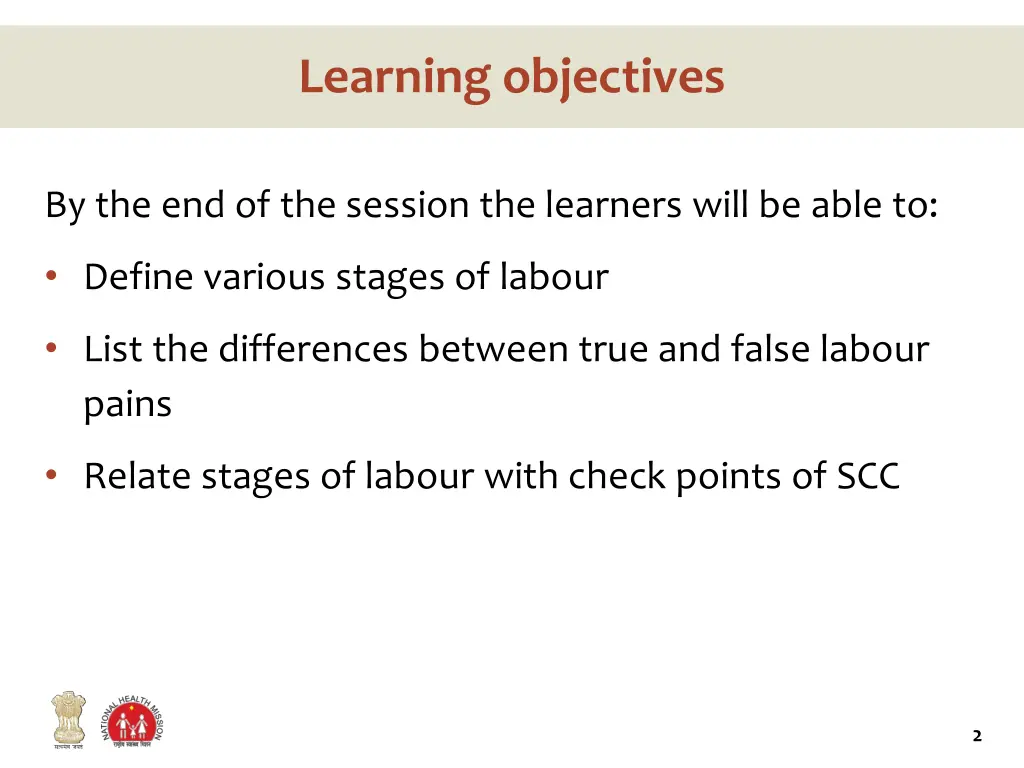 learning objectives
