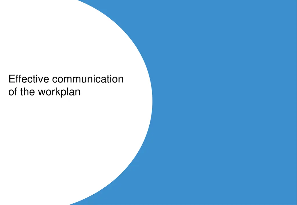 effective communication of the workplan