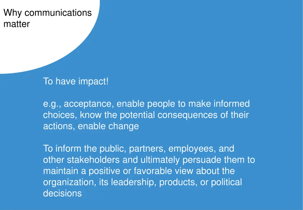 why communications matter