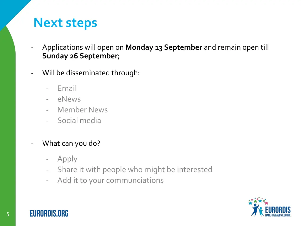 next steps