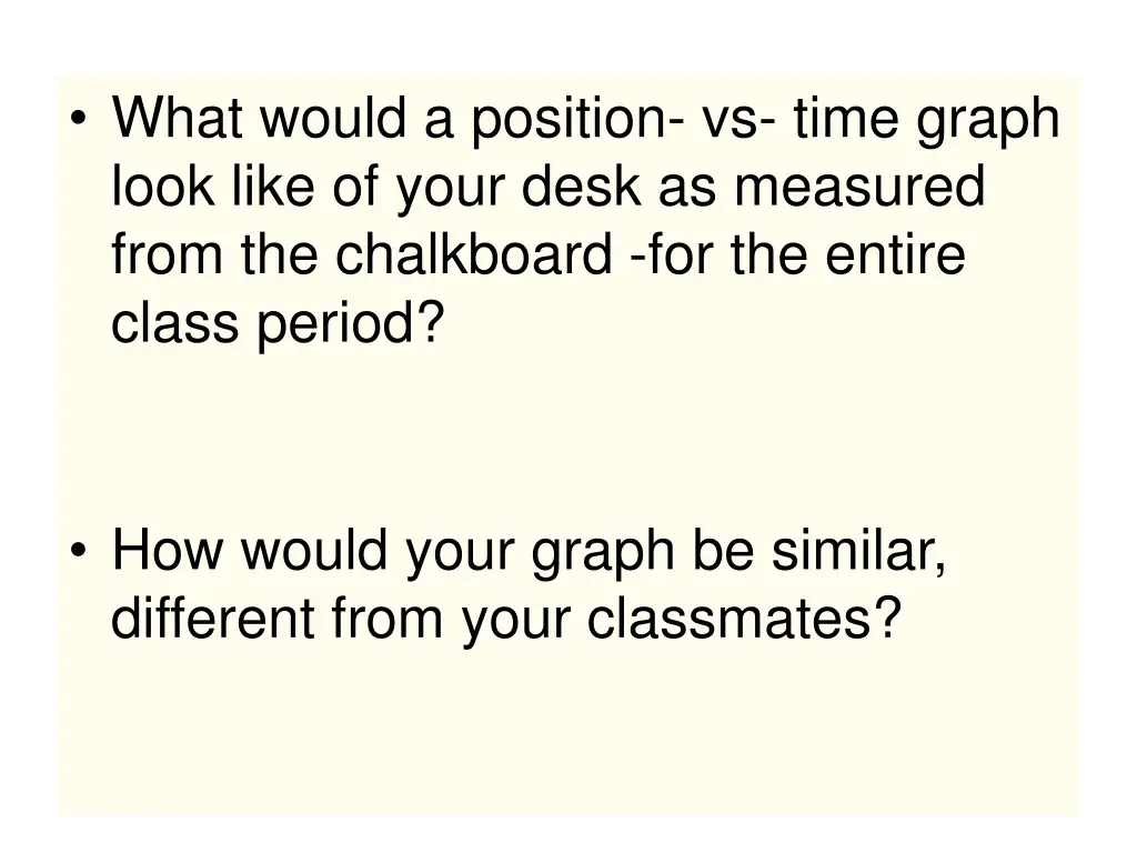 what would a position vs time graph look like