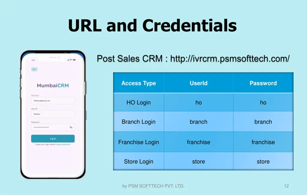 url and credentials