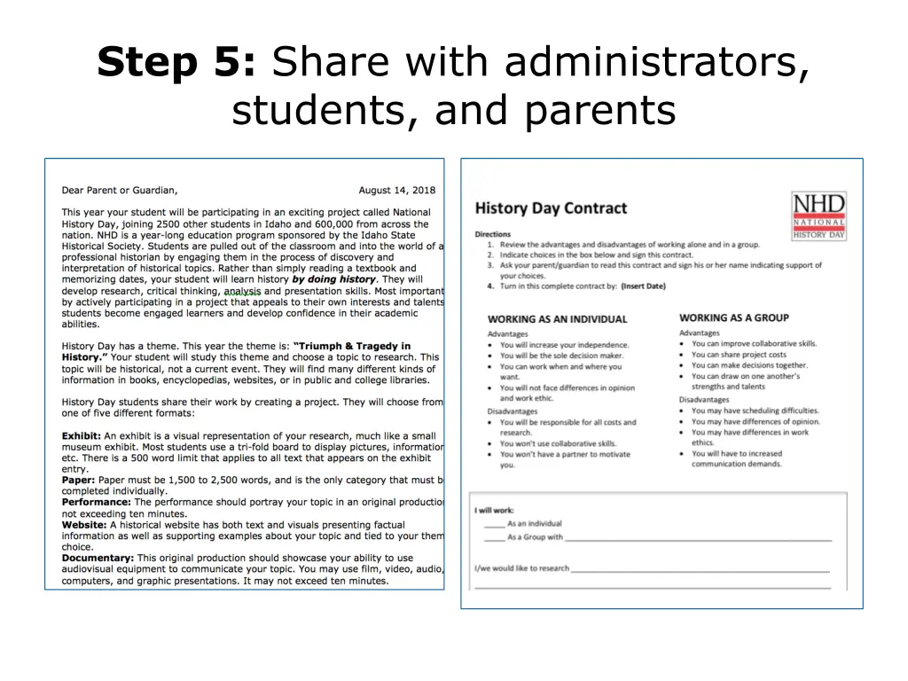step 5 share with administrators students