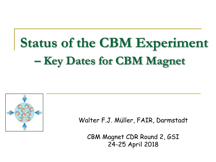 status of the cbm experiment key dates