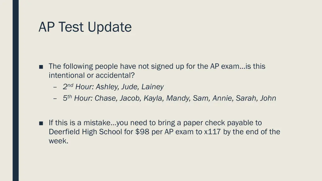 ap test update