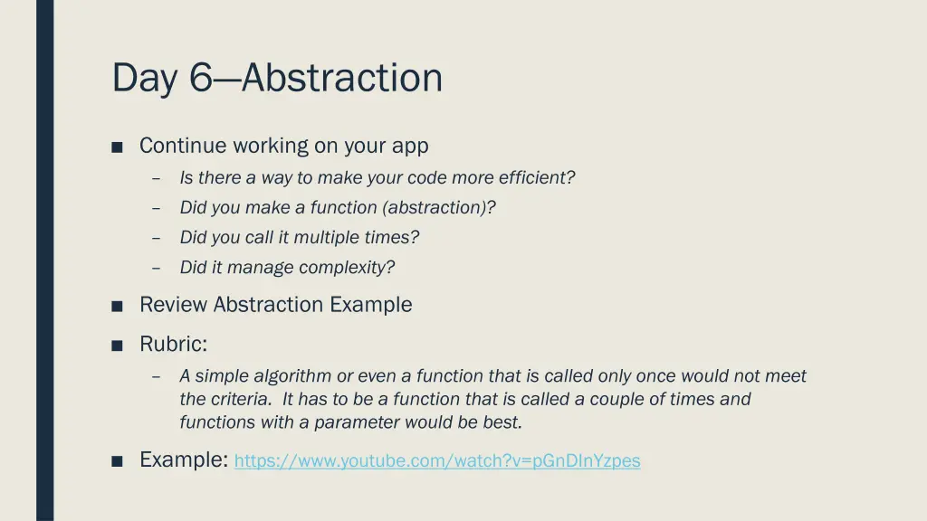 day 6 abstraction