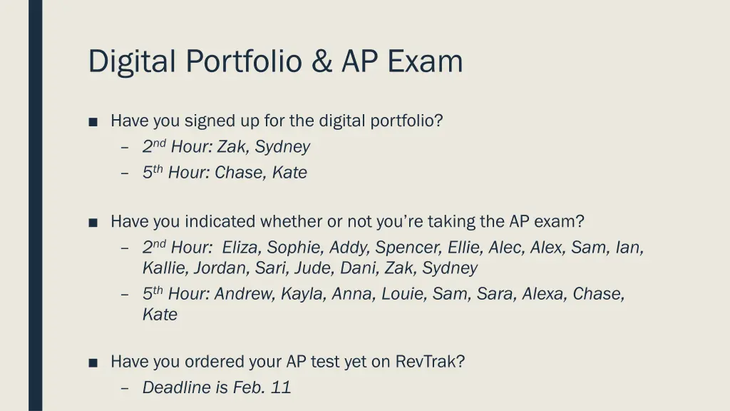 digital portfolio ap exam
