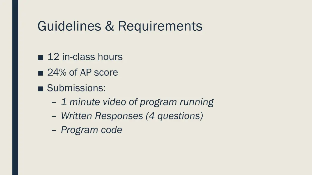 guidelines requirements