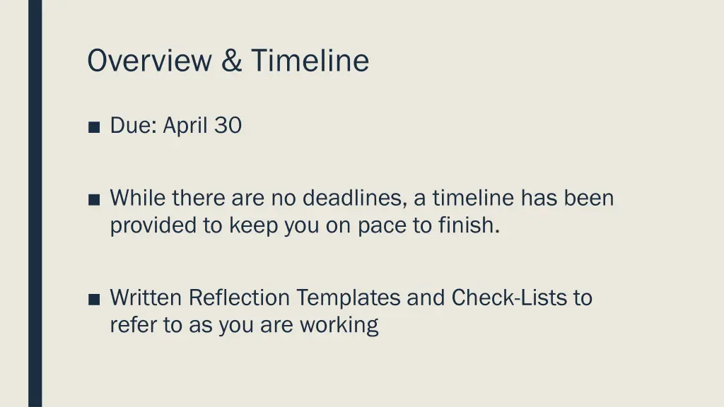 overview timeline