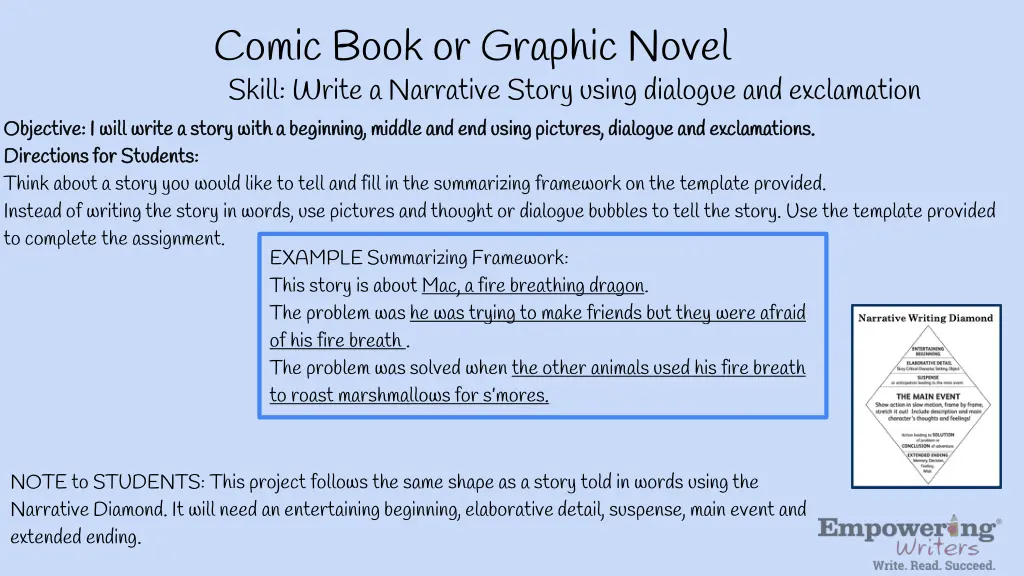 comic book or graphic novel skill write