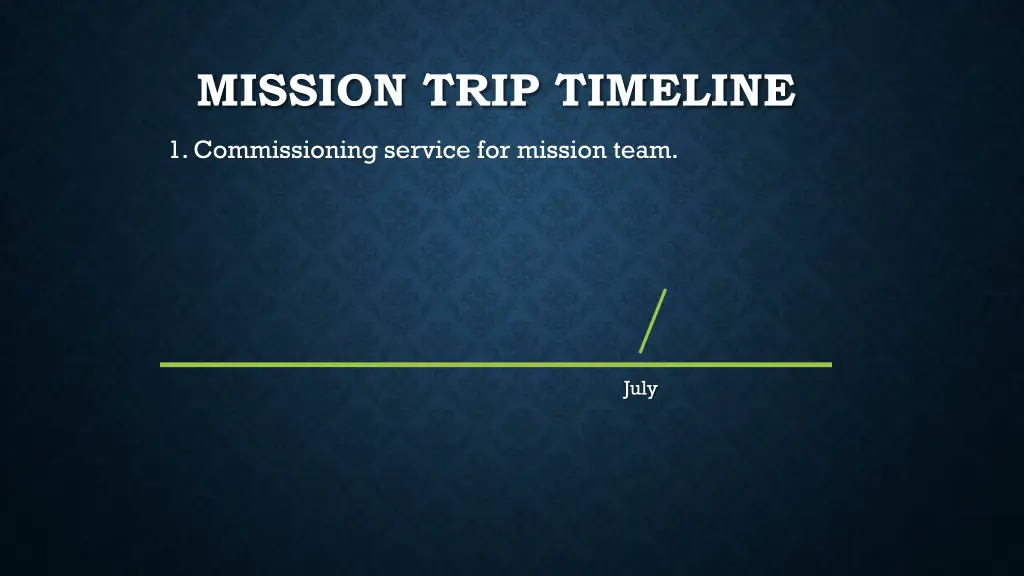 mission trip timeline 12