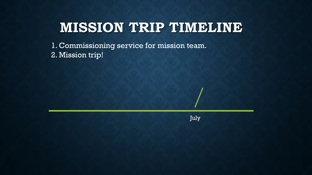 mission trip timeline 13
