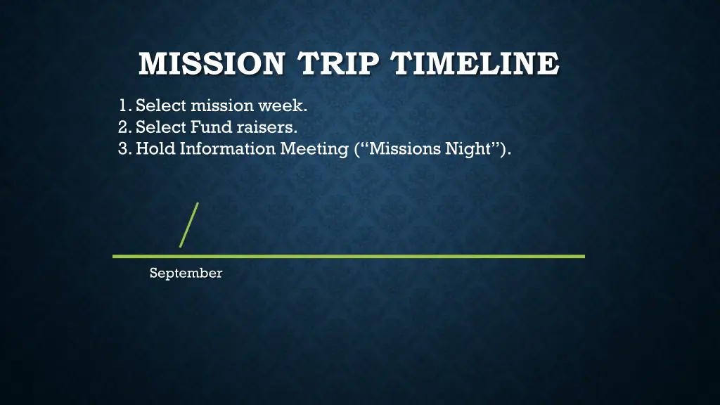 mission trip timeline 4