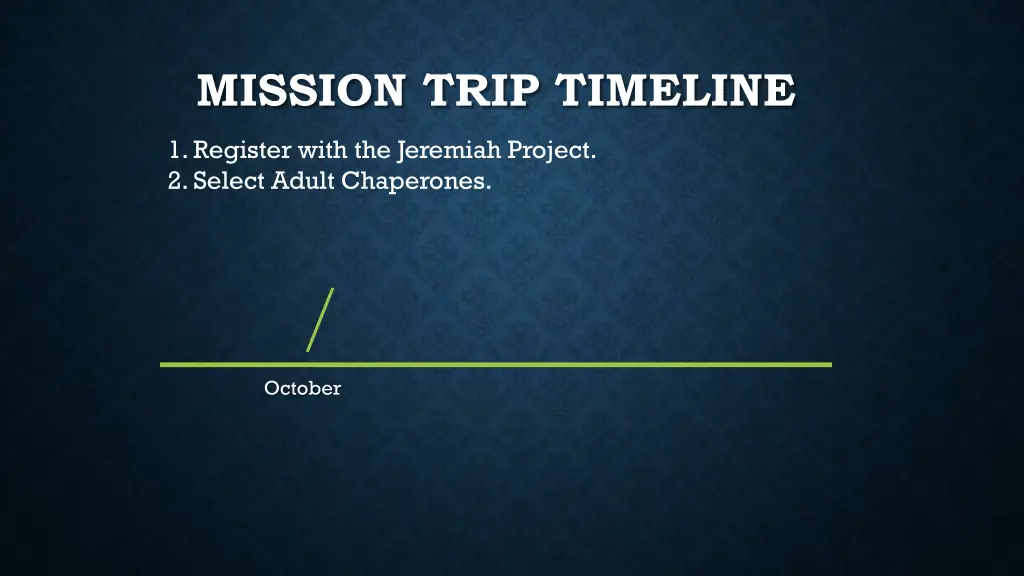 mission trip timeline 7