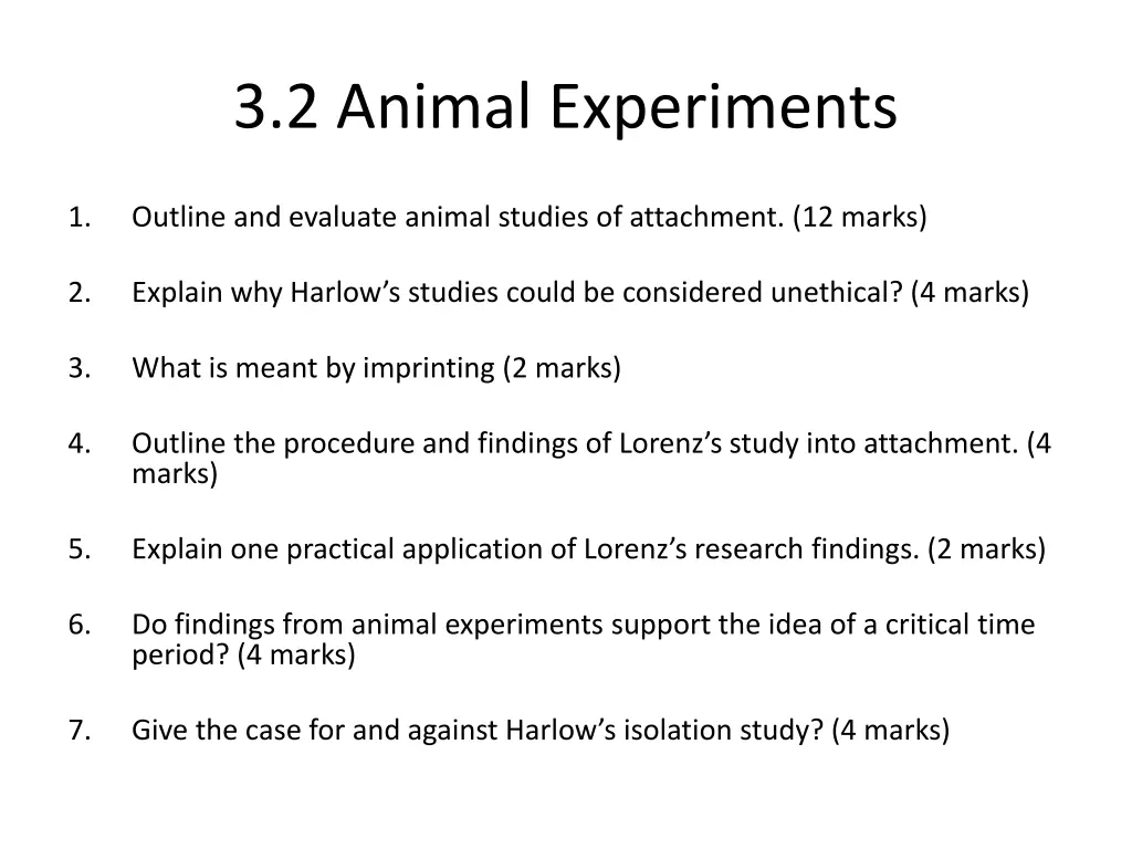 3 2 animal experiments
