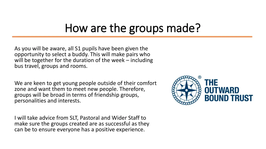 how are the groups made how are the groups made