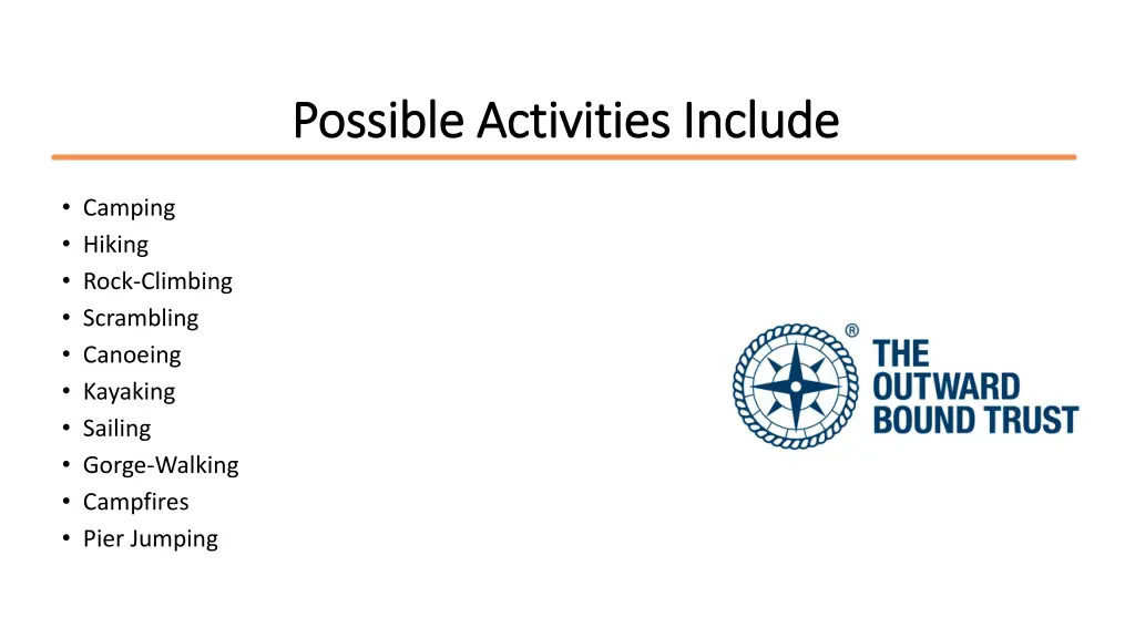 possible activities include possible activities