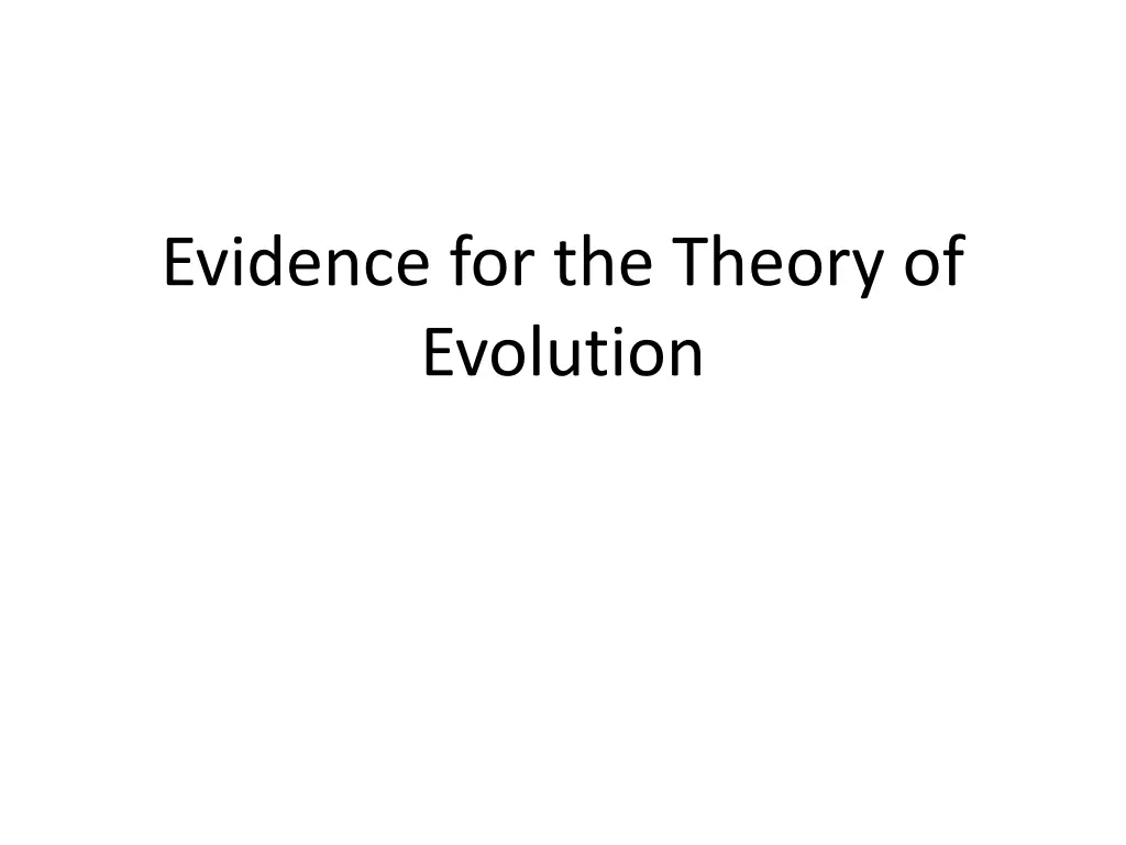 evidence for the theory of evolution