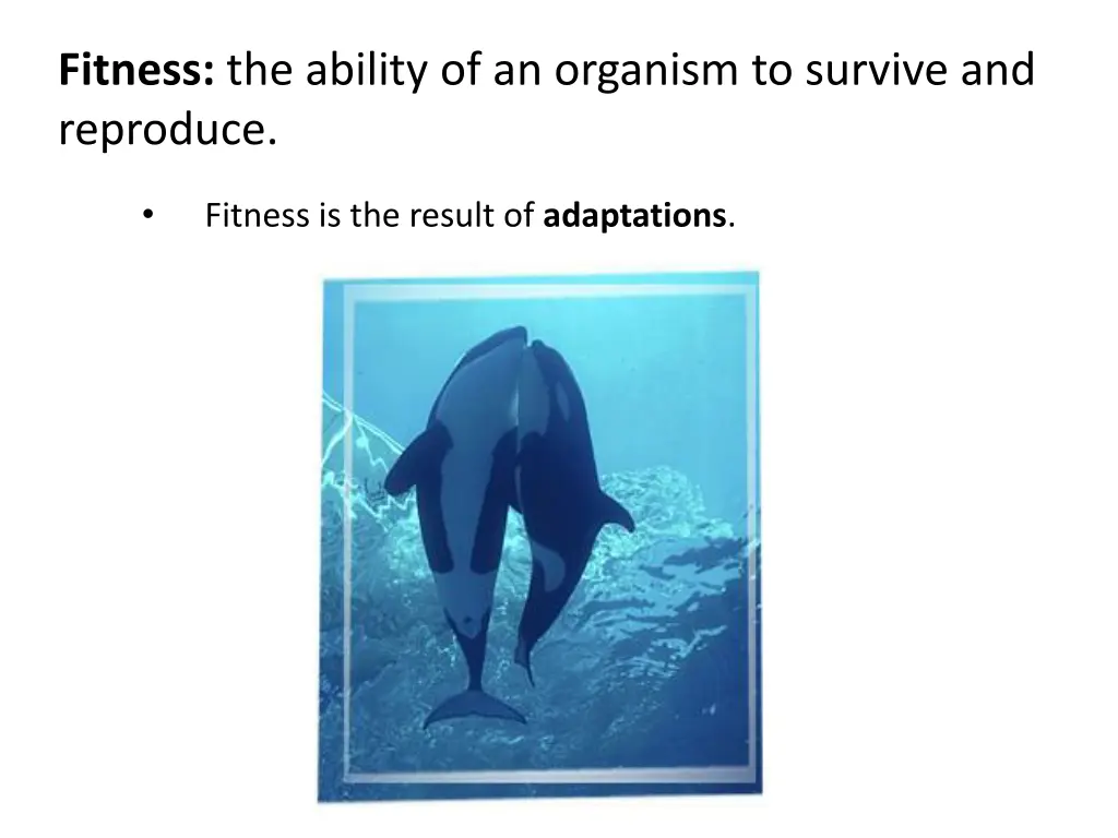 fitness the ability of an organism to survive