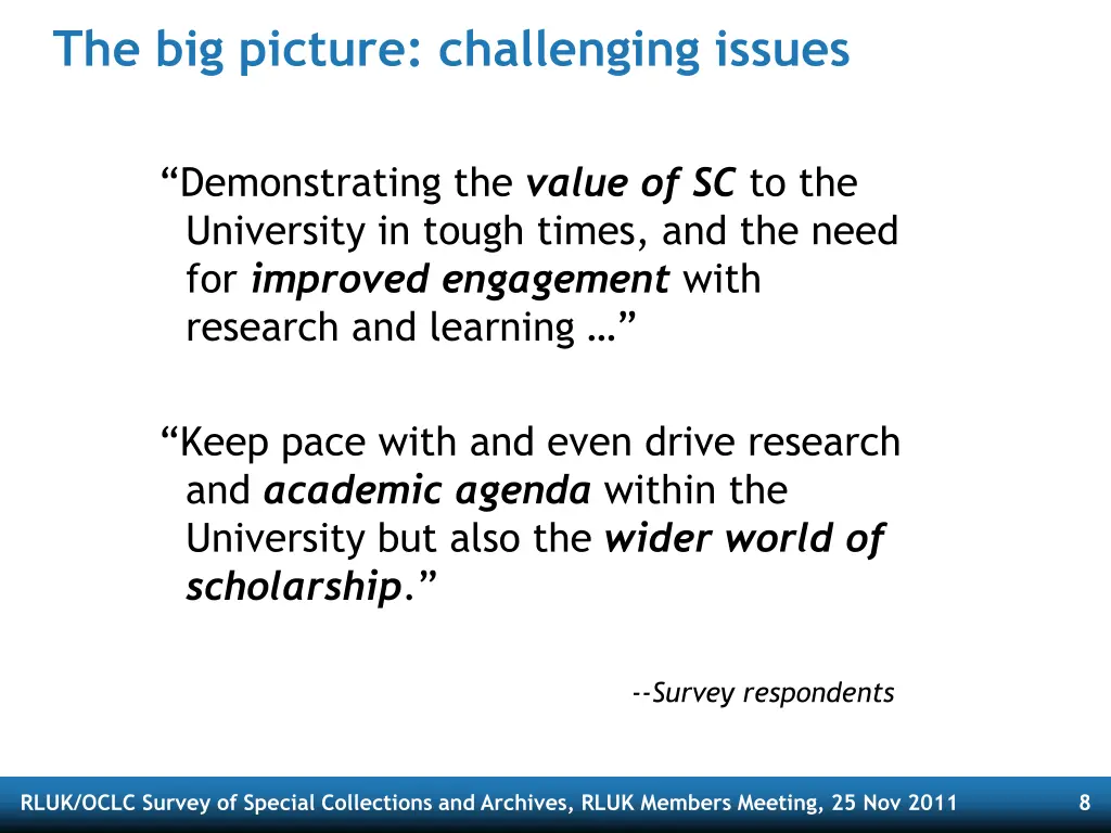 the big picture challenging issues
