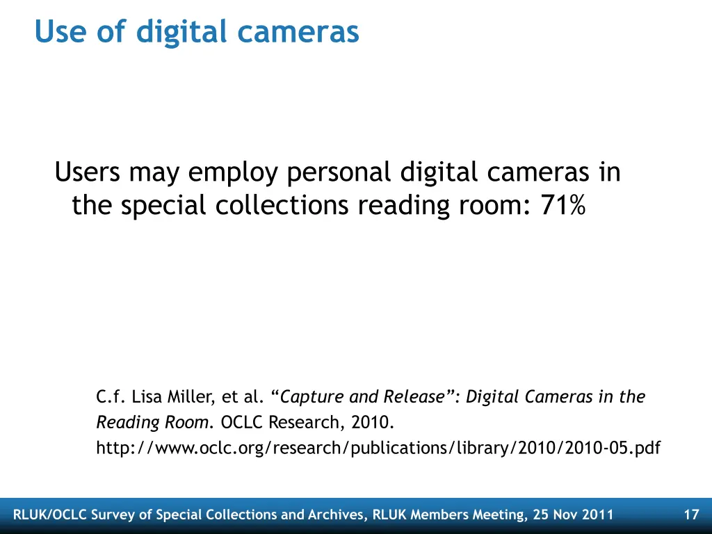 use of digital cameras