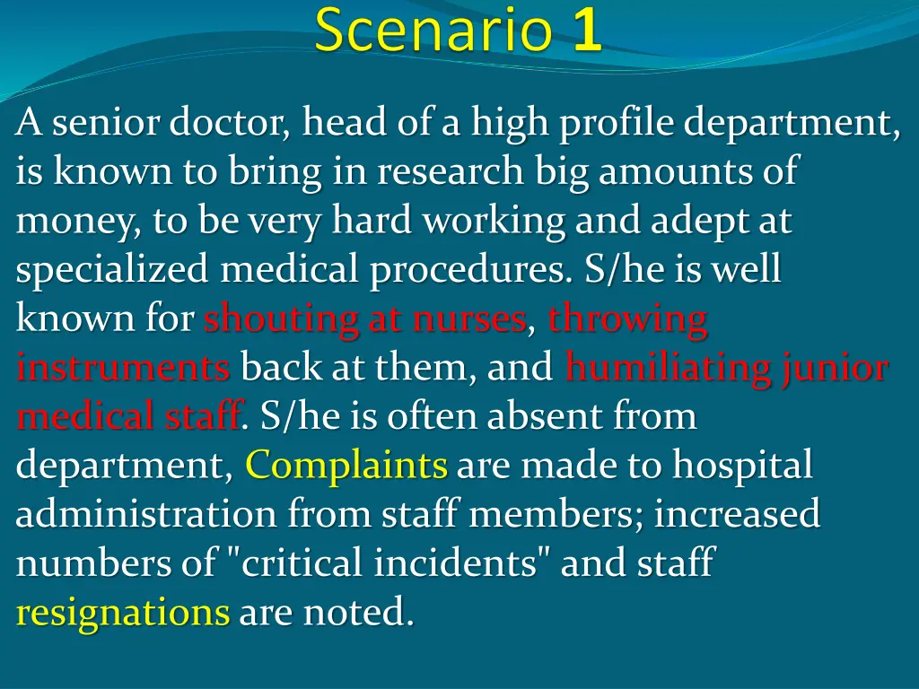 a senior doctor head of a high profile department