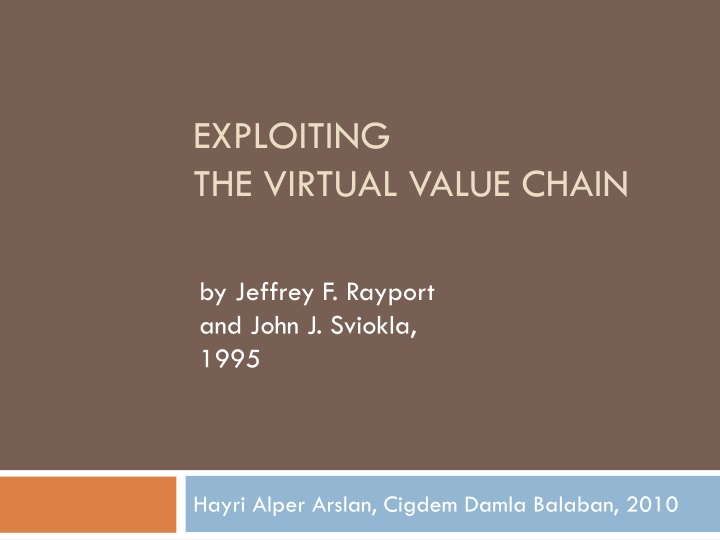 exploiting the virtual value chain