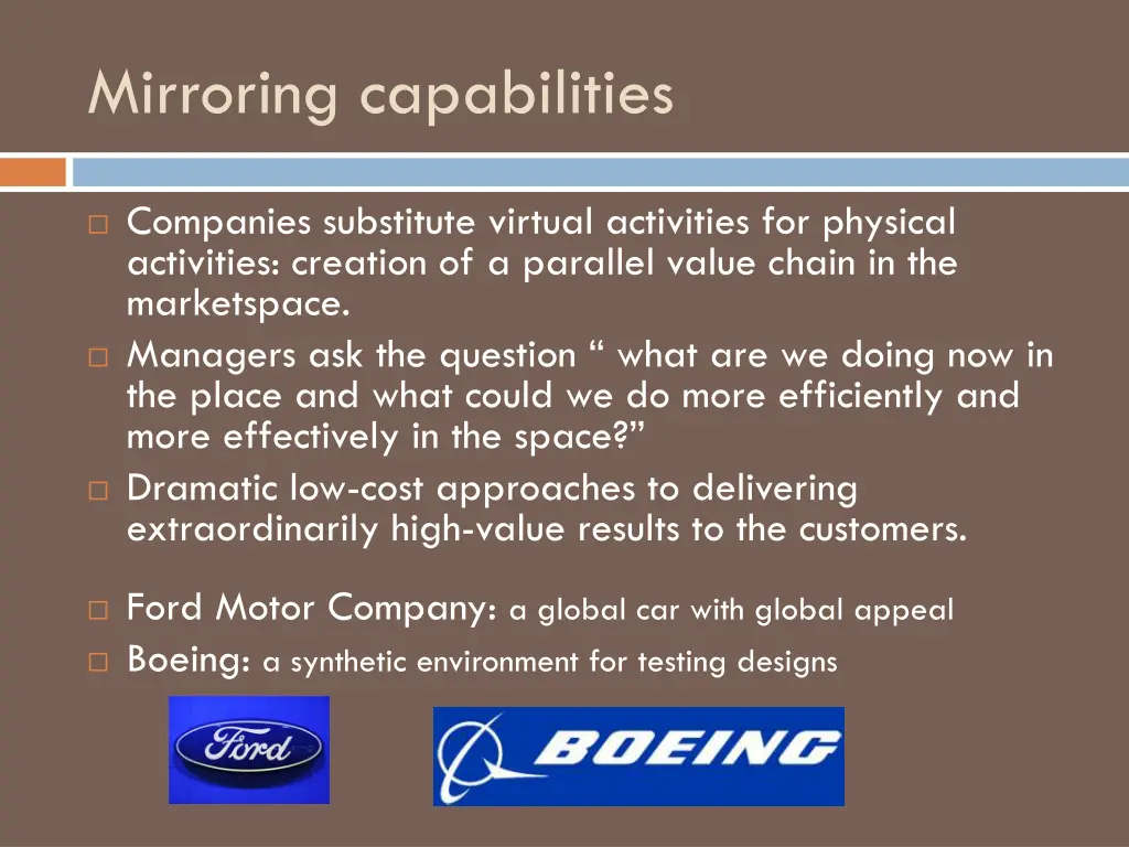 mirroring capabilities