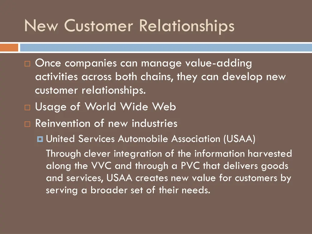 new customer relationships