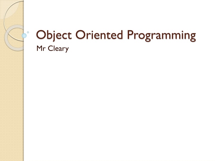 object oriented programming mr cleary