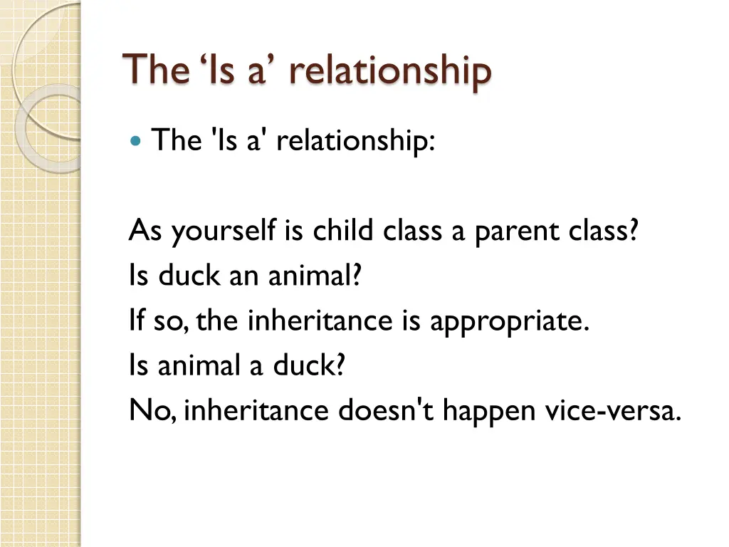 the is a relationship