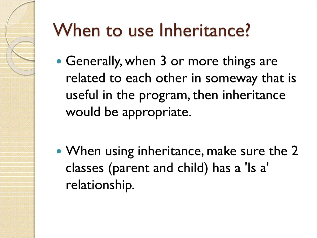 when to use inheritance