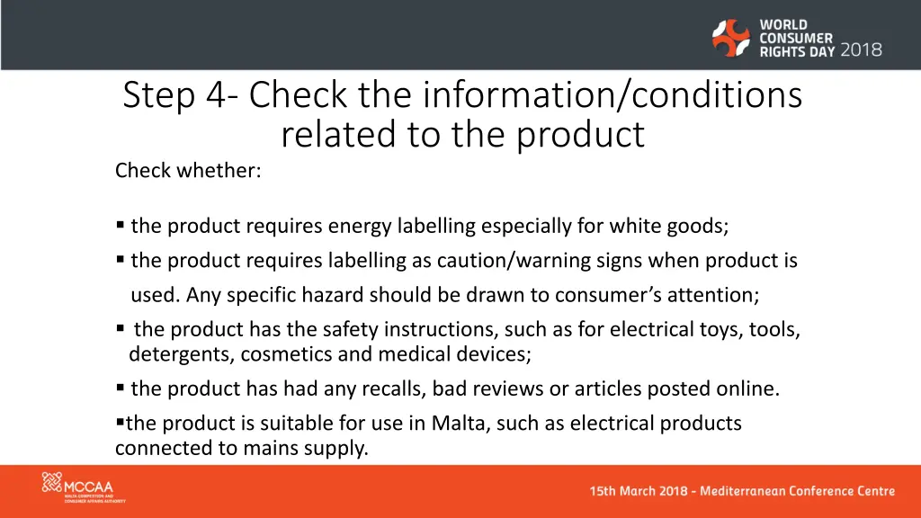 step 4 check the information conditions related