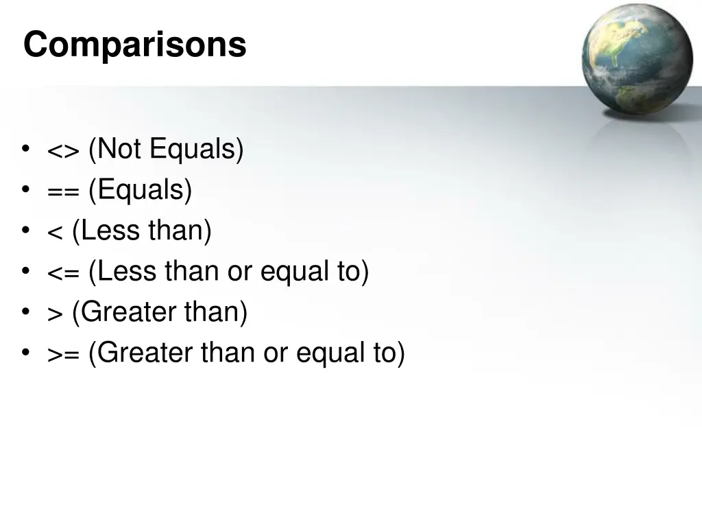 comparisons