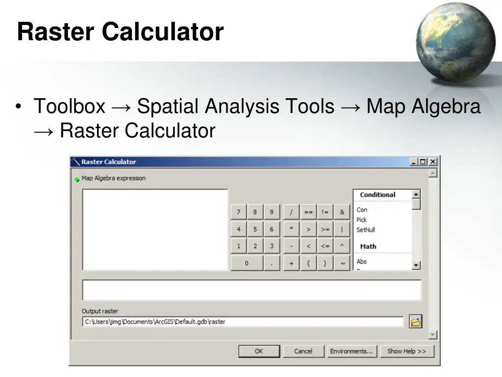 raster calculator