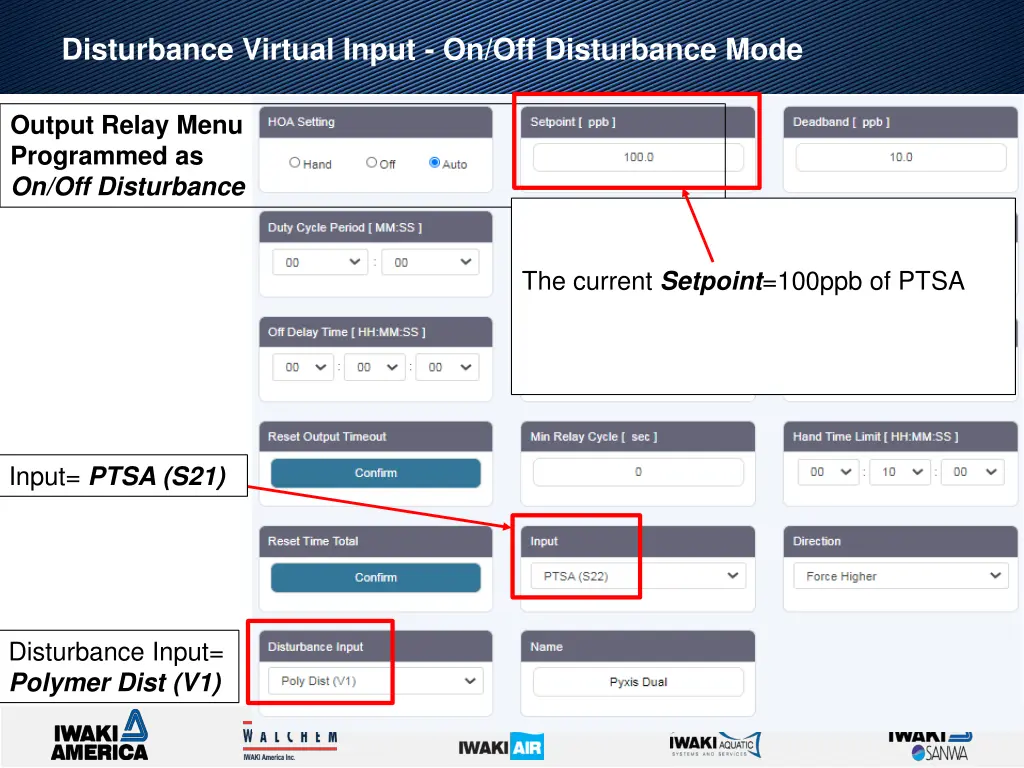 disturbance virtual input on off disturbance mode 5