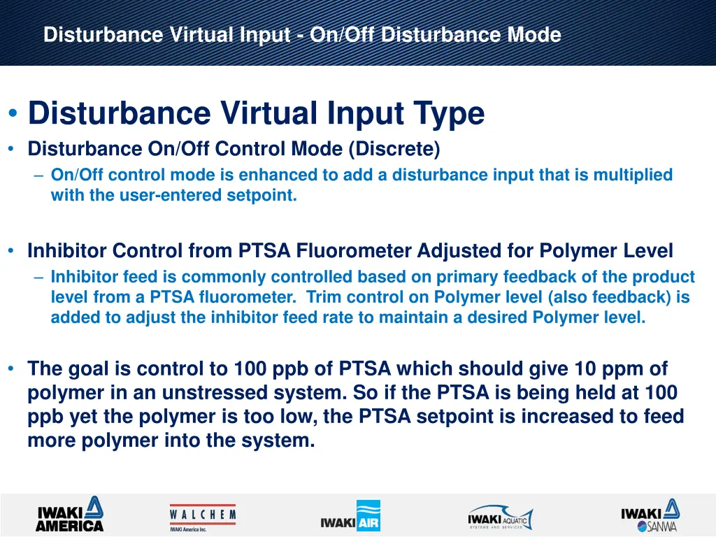 disturbance virtual input on off disturbance mode