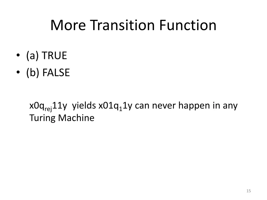 more transition function