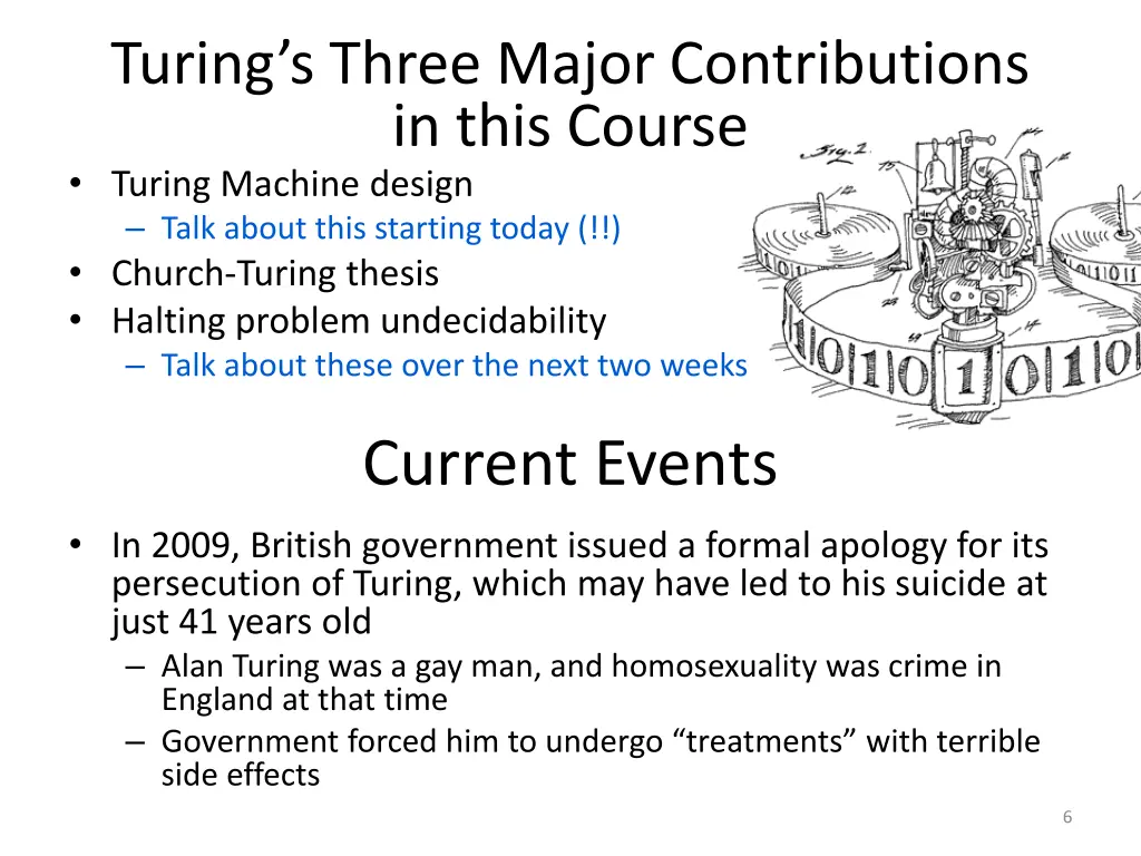 turing s three major contributions in this course