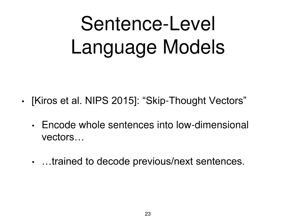 sentence level language models