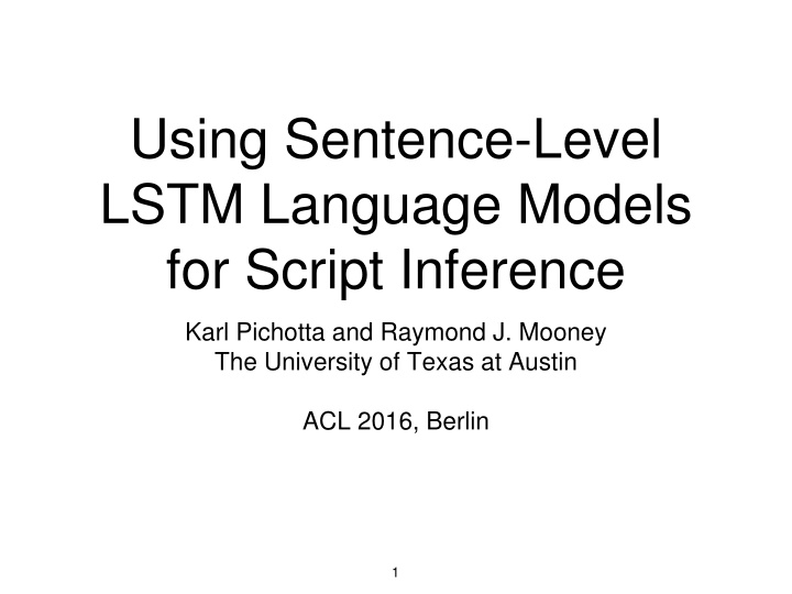 using sentence level lstm language models