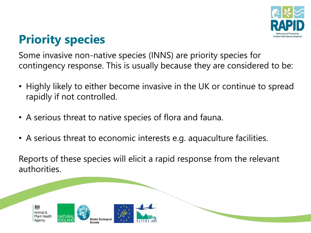 priority species some invasive non native species