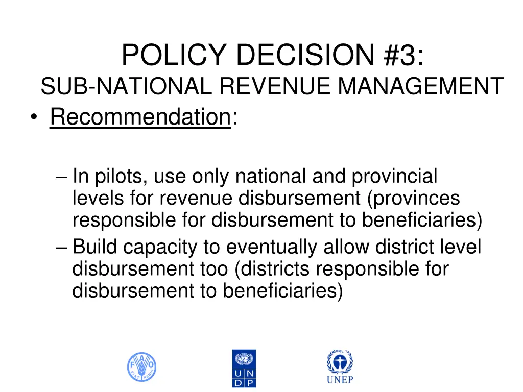 policy decision 3 sub national revenue management