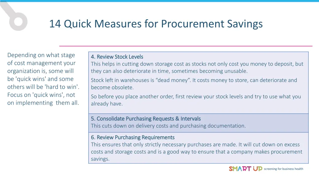14 quick measures for procurement savings 1