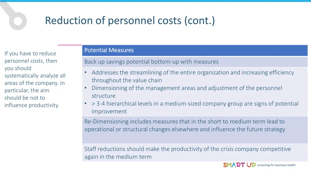 reduction of personnel costs cont 1