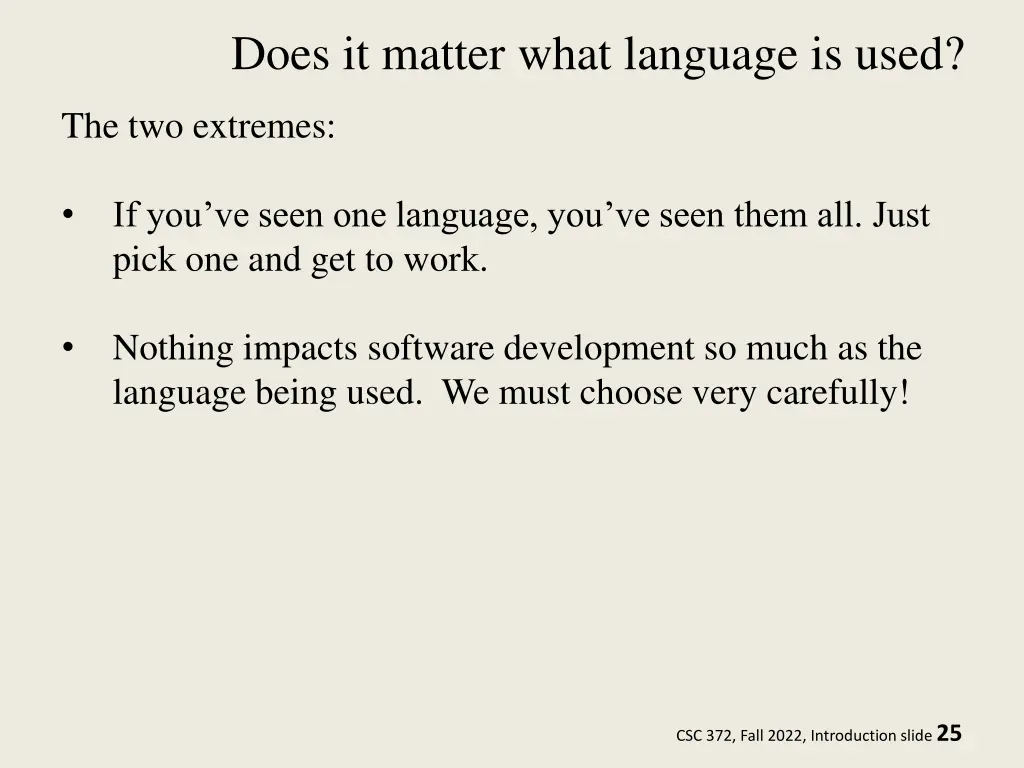 does it matter what language is used