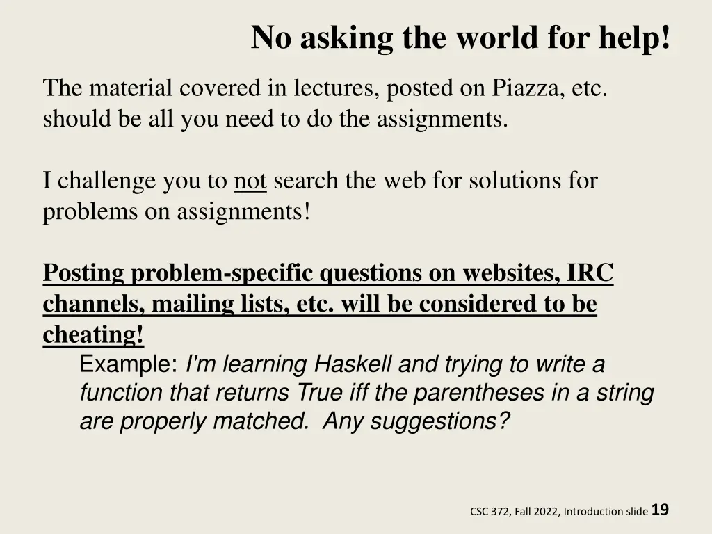 no asking the world for help