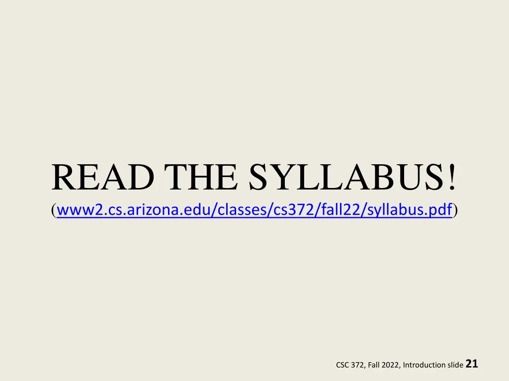 read the syllabus www2 cs arizona edu classes