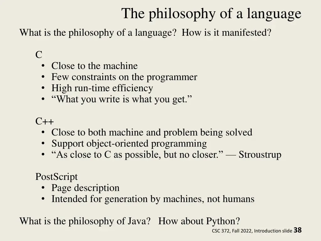 the philosophy of a language